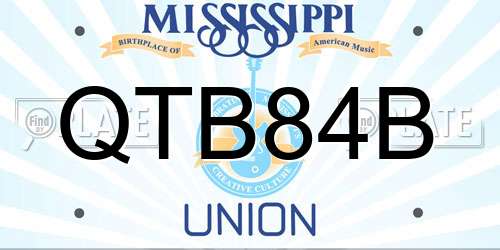 QTB84B Mississippi License Plate