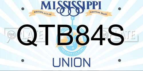 QTB84S Mississippi License Plate