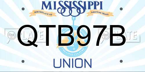 QTB97B Mississippi License Plate