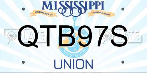 QTB97S Mississippi License Plate