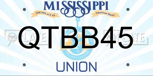 QTBB45 Mississippi License Plate