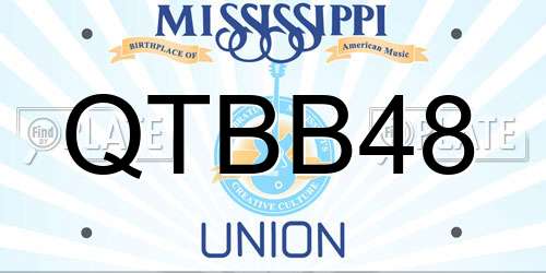 QTBB48 Mississippi License Plate