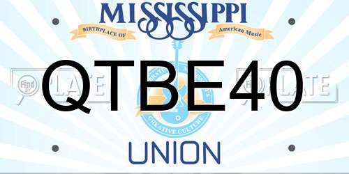 QTBE40 Mississippi License Plate