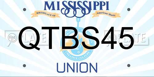 QTBS45 Mississippi License Plate
