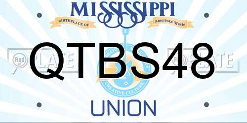 QTBS48 Mississippi License Plate