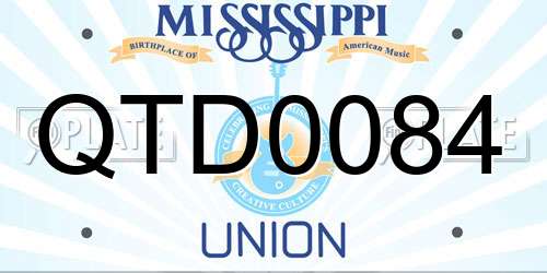 QTD0084 Mississippi License Plate