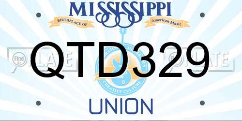 QTD329 Mississippi License Plate