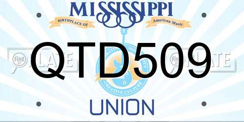 QTD509 Mississippi License Plate
