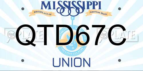 QTD67C Mississippi License Plate