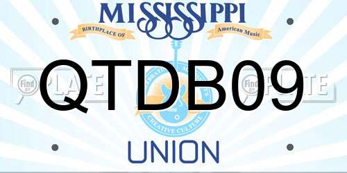 QTDB09 Mississippi License Plate