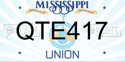 QTE417 Mississippi License Plate
