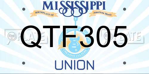 QTF305 Mississippi License Plate
