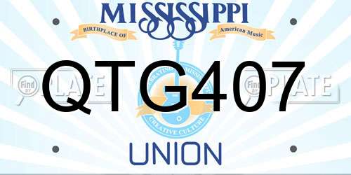 QTG407 Mississippi License Plate