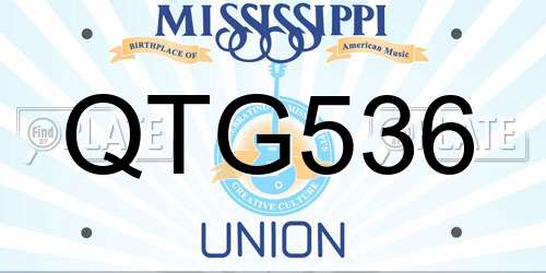 QTG536 Mississippi License Plate