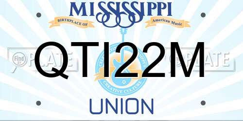 QTI22M Mississippi License Plate