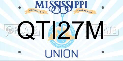 QTI27M Mississippi License Plate
