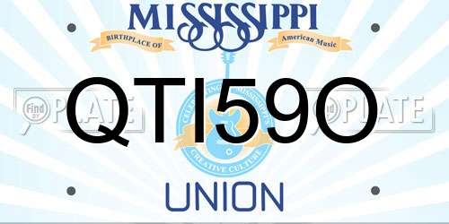 QTI59O Mississippi License Plate