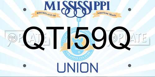QTI59Q Mississippi License Plate