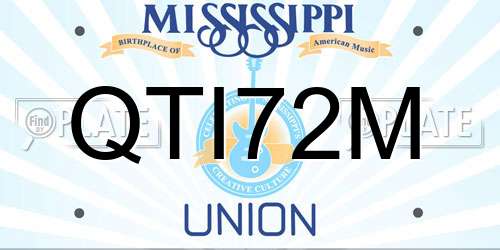 QTI72M Mississippi License Plate