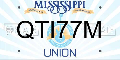 QTI77M Mississippi License Plate