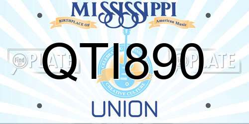 QTI890 Mississippi License Plate