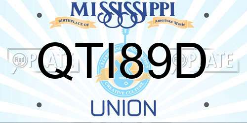 QTI89D Mississippi License Plate