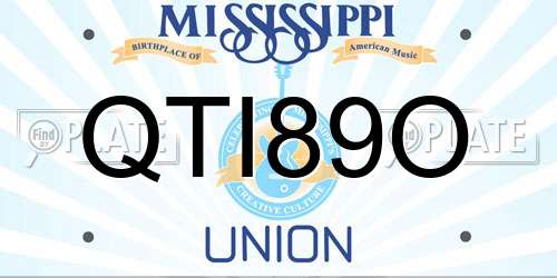 QTI89O Mississippi License Plate