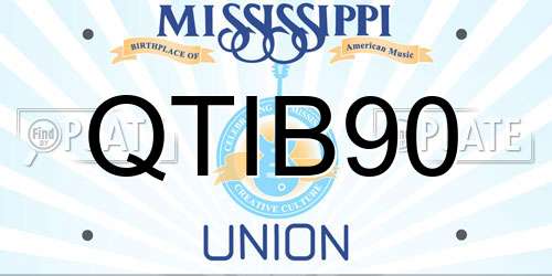 QTIB90 Mississippi License Plate