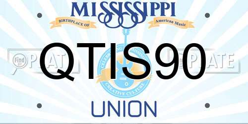 QTIS90 Mississippi License Plate