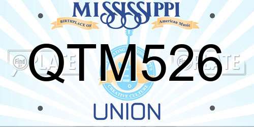 QTM526 Mississippi License Plate