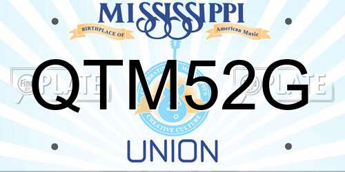 QTM52G Mississippi License Plate