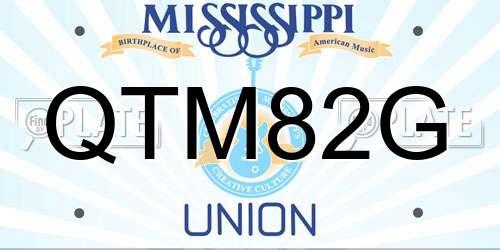 QTM82G Mississippi License Plate