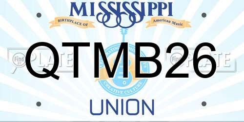 QTMB26 Mississippi License Plate