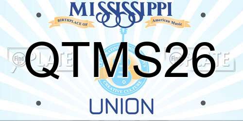 QTMS26 Mississippi License Plate