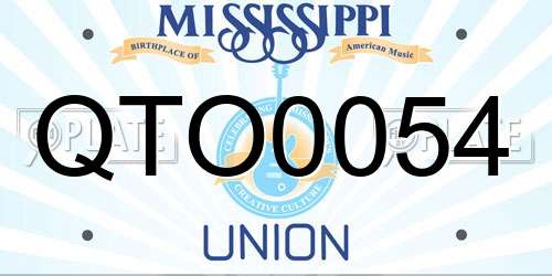 QTO0054 Mississippi License Plate