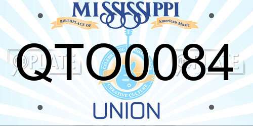 QTO0084 Mississippi License Plate