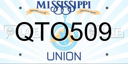 QTO509 Mississippi License Plate