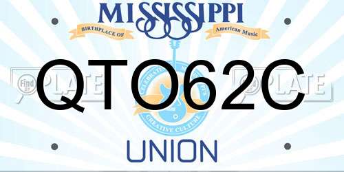 QTO62C Mississippi License Plate