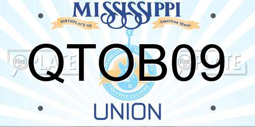 QTOB09 Mississippi License Plate