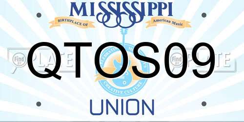 QTOS09 Mississippi License Plate