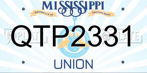 QTP2331 Mississippi License Plate