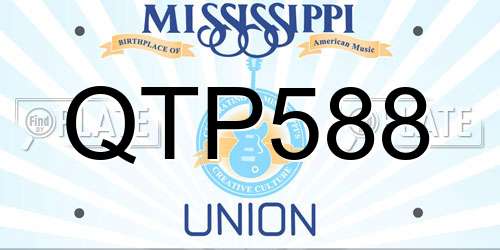 QTP588 Mississippi License Plate
