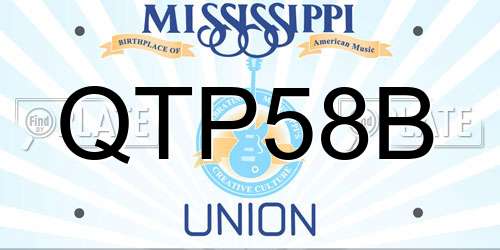 QTP58B Mississippi License Plate