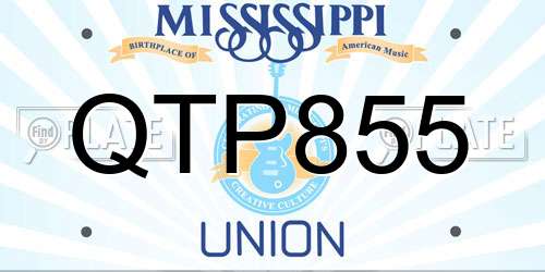 QTP855 Mississippi License Plate