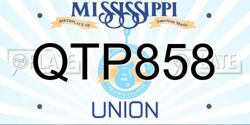 QTP858 Mississippi License Plate
