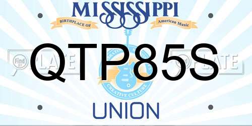 QTP85S Mississippi License Plate