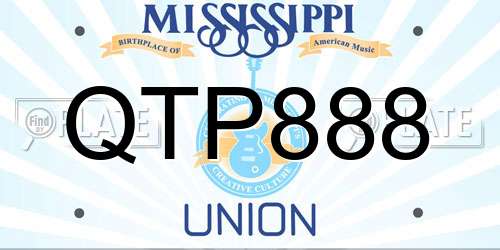QTP888 Mississippi License Plate