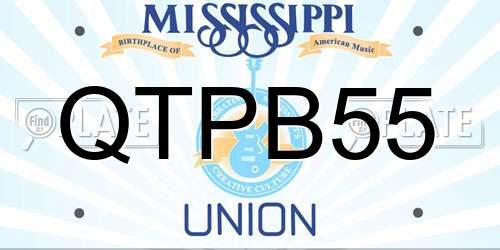 QTPB55 Mississippi License Plate