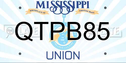 QTPB85 Mississippi License Plate