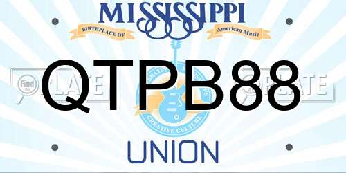 QTPB88 Mississippi License Plate